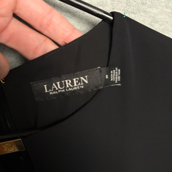 Polo Ralph Lauren Black Sheath Dress Belt Elegant Minimalist Women 6 - Picture 5 of 8